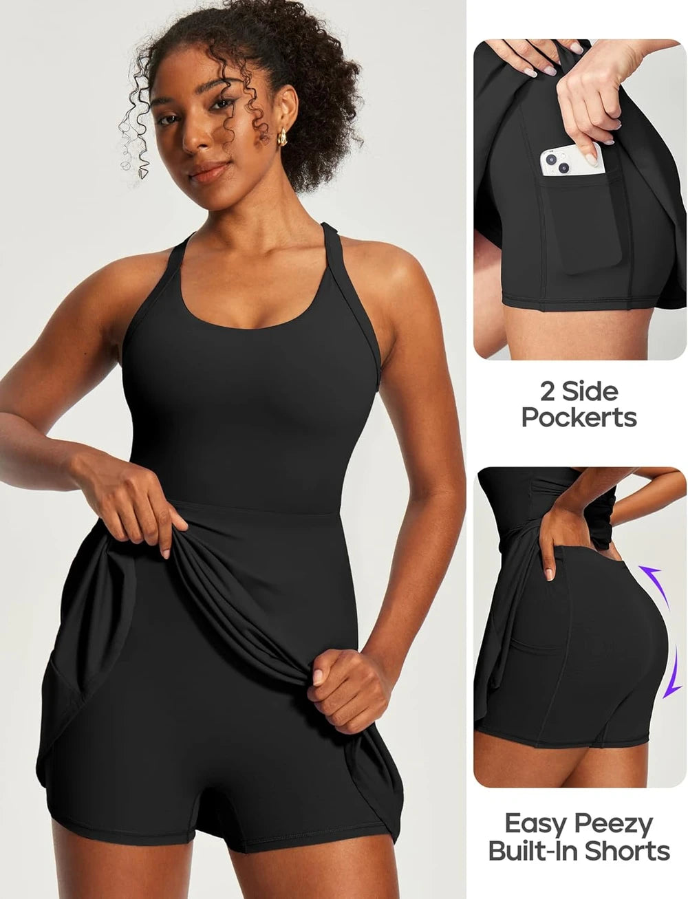 Heathyoga Tennis Dress with Shorts